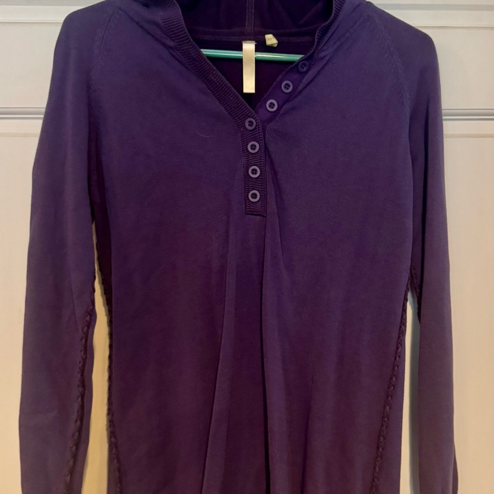 Purple Long Sleeve Button-Up Top